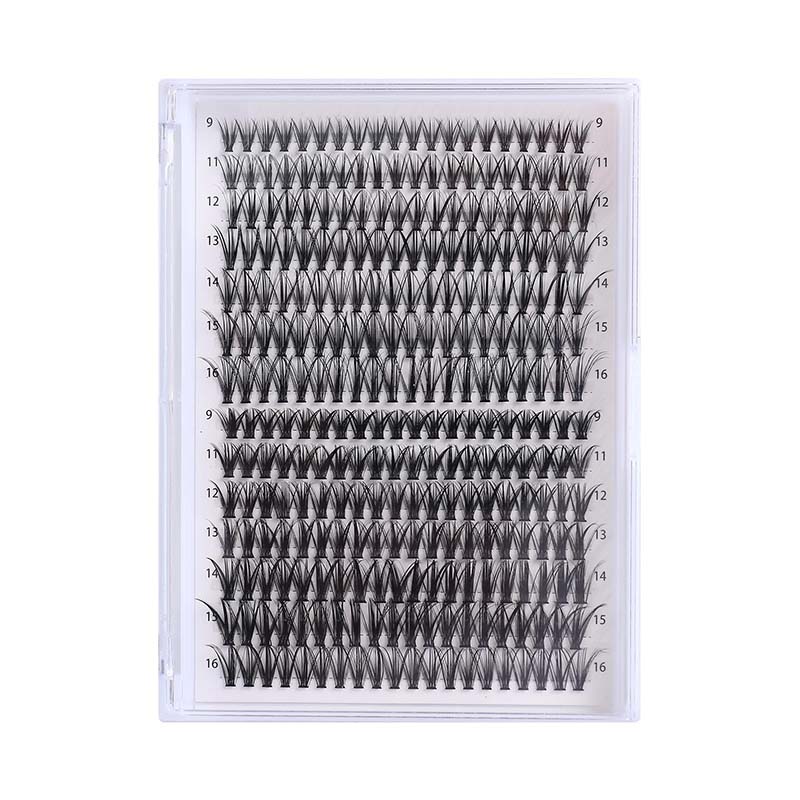 با سینی مخلوط مژه های خوشه ای 9-18 میلی متری 30D 40D مژه های درخشان به اکستنشن های بی عیب و نقص مژه برسید