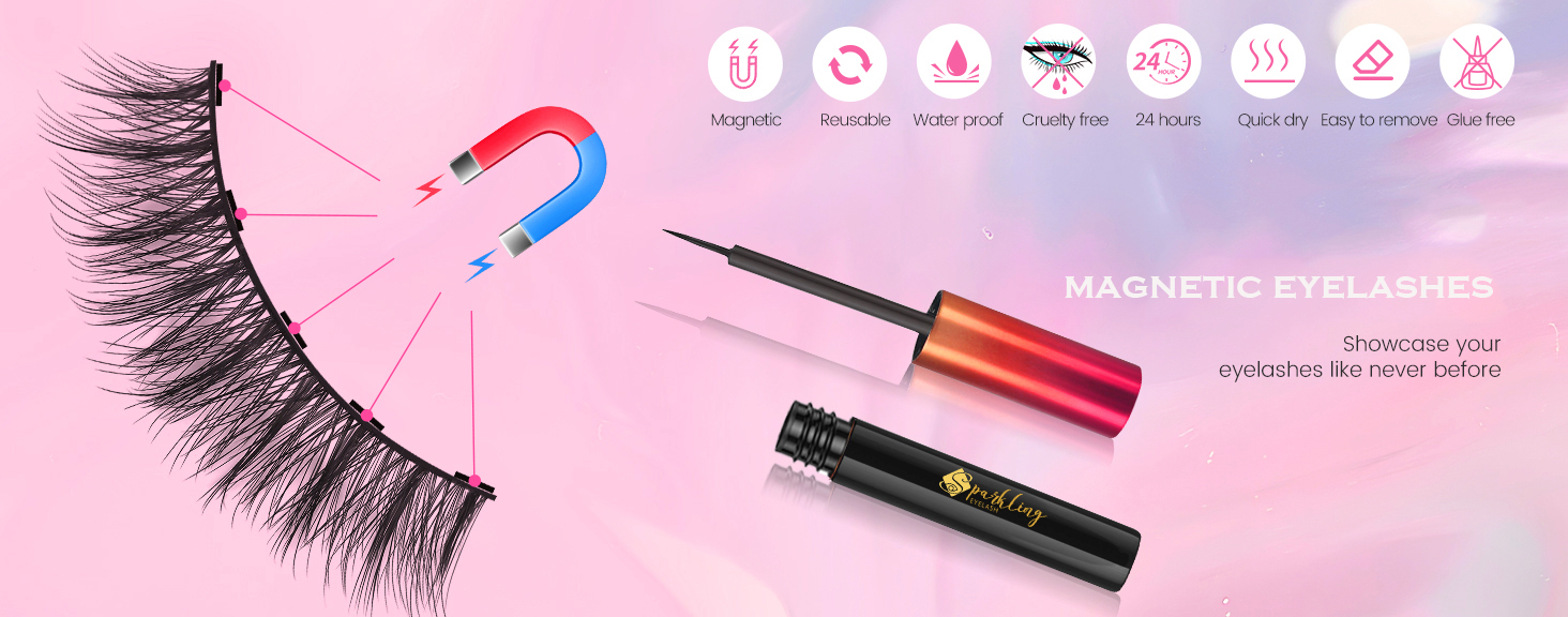 با کیت مژه مغناطیسی سه بعدی Pingdu Sparkling Eyelash® ظاهری عالی و زیبا داشته باشید.