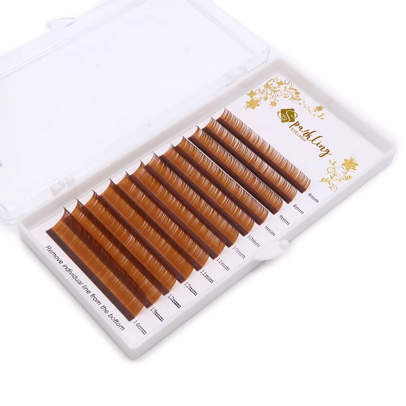 اکستنشن مژه رنگی راسو با طول مخلوط در یک سینی (c Curl 0.07mm 7-15mix)