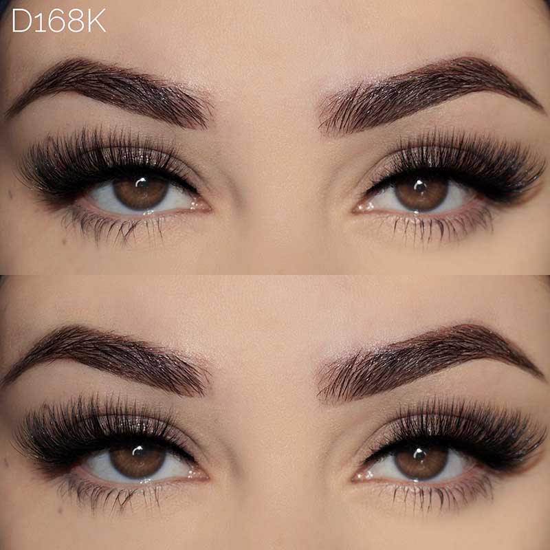 مژه های نیمه طبیعی مژه های سه بعدی چشم گربه ای Wispy